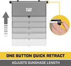 CAT Retractable Pull-Down Back Seat Side Window Shades for UV Sun Protection, Universal Fit, 2-Pack, Gray, Modern Style, 14x19in