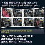 Lolcar Rav4 Seat Covers Custom Fit for Toyota Rav4 2021-2024 Prime SE,XSE & 2019-2025 Hybrid/PHEV SE,XSE, Leather Truck Seat Cover Full Set for SUV,Faux Leather(Black/Gray)