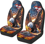 ELEQIN 250 Anniversary USA Car Front Seat Covers, Patriotic Collectors 2 Pack Polyester Automotive Seat ProtectorsSoft & Breathable, Vehicle Interior Accessories for Most Cars