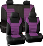 TLH Car Seat Covers Premium 3D Air Mesh Automotive Seat Covers Full Set Purple Seat Covers Airbag Compatible and Split Rear Car Seat Cover Universal Fit Interior Accessories for Cars Trucks and SUV