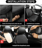 Auto Newer Car Seat Cover,Breathable Front Car Seat Cushion,Comfortable Car Seat Protector,Anti-Slip and Full Wrap Driver Car Seat Protector with Storage Pocket,Universal All Seasons(Black,2PCS)
