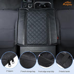 Car Center Console Armrest Cover Compatible with Toyota Tundra 2022+ Sequoia 2023+, Leather Middle Console Cushion Lid Pad Anti-Scratch Armrest Seat Box Protector Cover With Pocket/Zipper Accessories