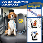 2 Piece Dog Car Seat Belt Harness Retractable Restraint for Car Headrest Adjustable Heavy Duty & Elastic & Durable Dog Car Seat Belt (Blue)