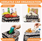 3 Gallons Cute Car Trash Can, Car Accessories for Interior Leak Proof Can Trash Bag Hanging Waterproof Automotive Vehicle Garbage Cans Leopard Print Pattern