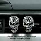 Gothic Skull Car Air Freshener Vent Clips with 2 Pads, Halloween Scented Car Accessories for Men Women, Automotive Interior Decor and Cool Car Fresheners for Men， Spooky Gift Idea-A4