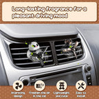 2 Pcs Car Air Freshener Cute Car Diffuser Cartoon Outlet Fan Air Diffuser for Car Vent Perfume Automotive Decoration(Panda, Bear)