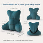Lumbar Support Pillow (Pat. Pend) for Car Seat, Office Chair, Couch & Recliner, Ergonomic Back Support for Chair, Lower Back Pain Relief, with Adjustable Strap to Stay in Place, Slate Blue