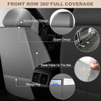TTX LIGHTING for Nissan Rogue Sport 2017-2022 Car Seat Covers, Breathable Ice Silk & Leather Seat Protector, Cool & Anti-Sweat for Long Driving, Airbag Compatible, 2 Front Seats (Black&Gray)
