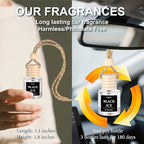 Hanging Car Air Freshener (Pack of 3) : Luxury Car Perfume for Women Men | Cute & Reusable Bottle with 45+ Days Long-Lasting Fragrance Oil Diffuser, Black ice