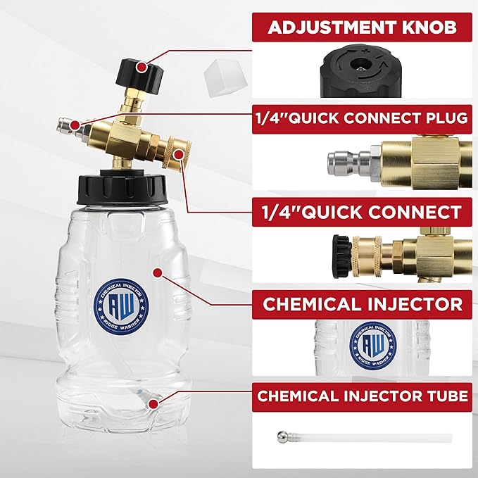 RIDGE WASHER Pressure Washer Undercarriage Cleaner, 16 Inch Under Car Washer with Chemical Injector Bottle, Undercarriage Power Washer with Straight Extension Wand, 4000 PSI