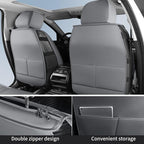 Car Seat Covers, Waterproof Horizontal Stripes Automotive Seat Covers, Universal Anti-Slip Car Seat Protectors for Most Cars Sedans SUV Pick-up Truck (2 PCS Front Seat, Grey)