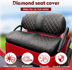 NOKINS Golf Cart Seat Covers Fit Club Car Precedent/Tempo/Onward Premium Front Seat Cushion, Golf Cart Vinyl Leather Diamond Seat Covers, Soft/Scratch-Resistant/No Stapler Needed