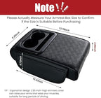 Car Armrest Center Console Cover with Cup Holder 2 Storage Box for Rear Seat Armrest Middle Console Cover 2.95 in Tall Relax Muscles Design, Ideal for Family Trips, Multi-Functional Center Console