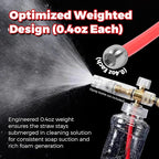 10-Pack Stainless Steel Foam Cannon Straw Ball, Universal Weighted Ball Fit for 5.9mm & 7.6mm Foam Cannons Straw - Dense Mesh Bottom, Silver