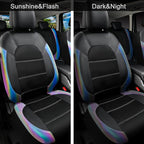 CAR PASS Leather seat Covers,Automotive Universal Sport car seat Cover Super 5mm Composite Sponge Inside,Airbag Compatible fits Most SUVs, Trucks,and Vans (Full Set,Chameleon Iridescent Reflective)