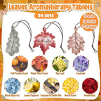 54 Sets Leaves Car Air Fresheners Bulk Maple Leaf Hanging Ornament Scented with Essential Oils Christmas Tree Decor for Men Women Coworkers Team Staff Office Car Party Supplies
