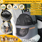 PAWZIDEA Double Pet Stroller with 2 Detachable Carrier, Lightweight Portable Travel Crate & Car Seat Combo & TSA-Approved Expandable Carrier, Foldable Jogger Stroller for 2–4 Cats or Small/Medium Dogs