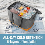 CleverMade Collapsible Insulated Cooler Bag – Leakproof Soft Cooler for Beach, Travel, Car – Bottle Opener