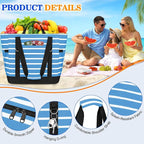HUANLANG Soft Cooler Bag Insulated for Travel,Large Insulated Grocery Bags with Zippered Top,PEVA Collapsible Food Delivery Cooler Bag for Beach, Travel, Picnics