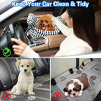 Dog Car Seat for Small Dogs, Portable Puppy Car Seat of Easy Installation, Fashionable Pet Carrier Bag with Large Pockets, Machine Washable Dog Booster Seat (Red)