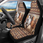 ELEQIN Aztec Horse Car Seat Covers Two Front Only for Car, Automotive Interior Covers, Airbag Compatible, Quick Setup Universal Fit Seat Covers for Car, Truck, SUV