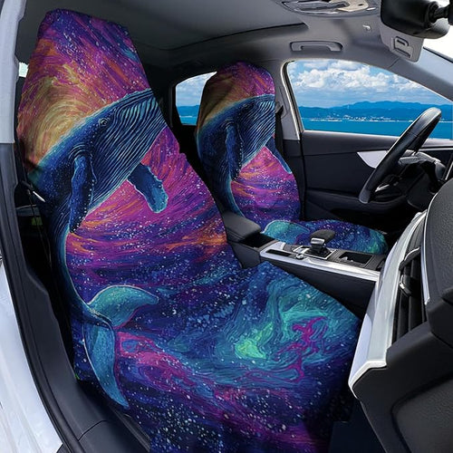 1 Pack Car Towel Seat Covers with Storage Bag, Multifunctional Towel for Gym Outdoor Sport, Picnic, Beach, Pet Dog Travel,Non-Slip Washable Car Seat Protector (Starry Whale)