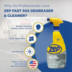 Zep Fast 505 Cleaner and Degreaser - 32 oz (Case of 4) - ZU50532 - Great for Grills, Plastics, Metal, and More