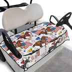 Biyejit Golf Cart Seat Covers with 4 Pockets Golf Cart Seat Towel Blanket Fits 2-Seat Golf Carts, Golf Cart Accessories