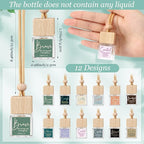 24 Pack Easter Christian Gifts Bulk Empty Hanging Car Diffuser Bottles Religious Essential Oil Air Fresheners Church Ministry Favors Faith Gifts for Women (Square)