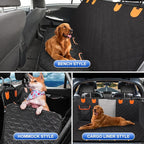 Dog Car Seat Cover for Back Seat 600D Scratchproof Nonslip Durable Waterproof Cars Pet Backseat Covers with Mesh Window Dogs Hammock for Car，SUV, Truck (60" W x 64" L)