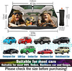 CHILL·TEK Funny Car Windshield Sun Shade Umbrella, Funny Bear Car Sun Shade Umbrella, Block UV Rays Heat Foldable Windshield Umbrella Sun Visor Protector - Keep Vehicle Cool for Cars SUV