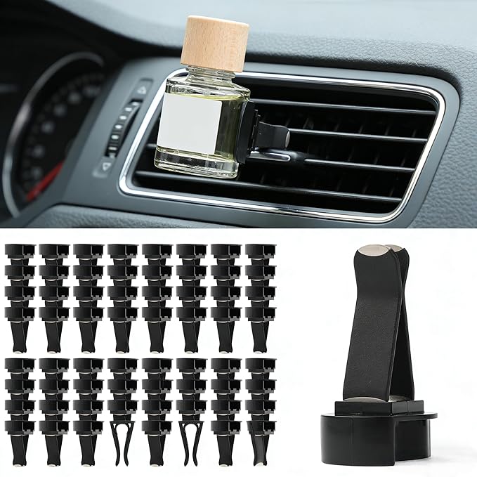 100pcs Air Outlet Clip Vent Clips, Automatic Air Freshener Car Air Conditioner Clips for Home Air Vent Clips Sublimation Air Fresheners Blanks (Black)
