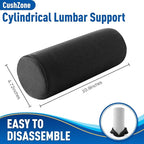 Lumbar Roll Support Pillow for Office Chair, Car, Gaming Chair, Memory Foam Back Cushion with Washable Cover for Relieving Back Pain & Improving Posture,Black