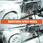 SPTA PRO Foam Cannon (Thicker Snow Foam Technology) with 1/4 Inch Quick Connector for Pressure Washer (Wide Mouth), 34 Oz Bottle (1/4" Quick Connector) with Adjustable Thick Foam+16Oz Car Wash Soap