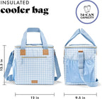 Fit & Fresh, 24-Can Soft Cooler Bag Insulated Leak-Resistant, Portable Soft Cooler, Large Cooler, Soft Sided Cooler Bag, Travel Cooler, Blue Gingham