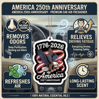 9Pcs USA 250th Anniversary Car Air Freshener, 1776-2026 Semiquincentennial Commemorative Hanging Ornament, Patriotic Double-Sided Scented Tablet, 2026 Independence Day Souvenir Gifts (Style 4)