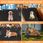 Mancro Dog Car Seat Cover, 2025 Upgraded 600D Heavy Duty Waterproof & Scratch-Resistant Dog Hammock for Car, Back Seat Pet Cover for Dogs with Sedan, Trucks and SUVs, Standard, Orange Leather