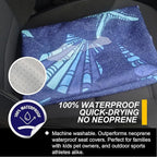 Back Seat Cover for Car Trucks Van SUV,Waterproof Rear Bench Towel Seat Covers for Dogs and Kids,Automotive Backseat Protector (Conch Shells Starfish)
