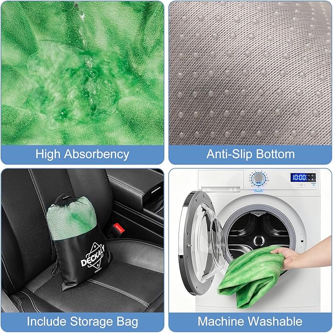 Waterproof Sweating Car Seat Cover for Post Gym Workout, Running, Swimming, Beach and Hiking, Universal Fit Non-Slip Bucket Seat Protector for Cars SUV Trucks, Machine Washable (Tie-Dye Green)