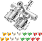 Quadruple Pressure Washer Tips, 4 in 1 Power Washer Nozzle, 4 Nozzle for Pressure Washing with 16PCS Power Washer Spray Nozzles (0, 15, 25, 40 Degree), 1/4 Inch Quick Connect, 5000 PSI