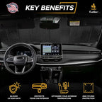 EcoNour Accordion Car Windshield Sun Shade for Trucks | Car Window Shades for Large SUVs & Pickups | UV Blocker Sun Visor for Interior Protection & Heat Control | XL (66 x 27 Inches)