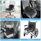 Truck Driver Seat Cushion, Memory Foam L-Shaped Ergonomic Cushion for Office Chairs, Comfort & Support for Long Sitting
