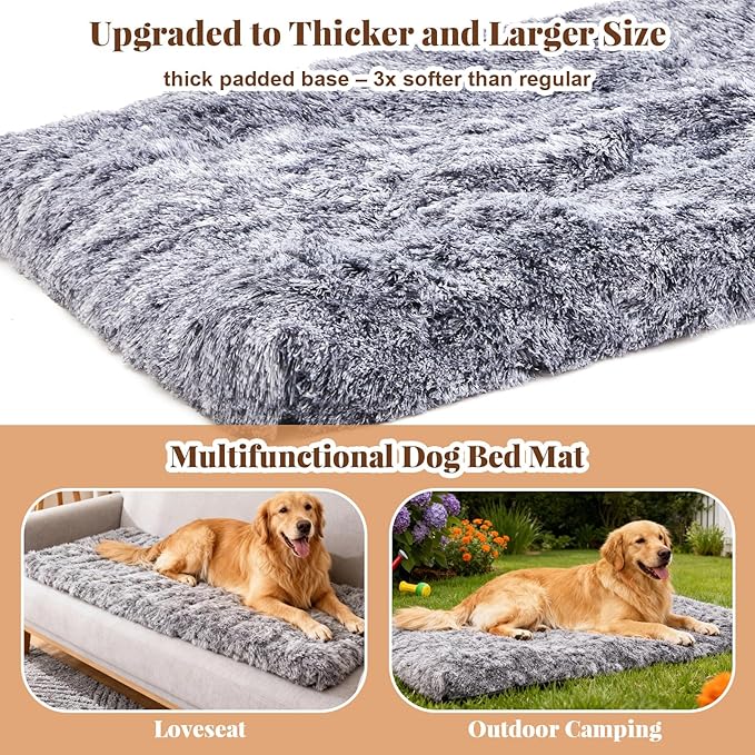 Backseat Pet Bed Mat, 54"x24.8"x3.9", Washable Dog Bed for Car, Soft Nonslip Travel Dog Car Seat Cover, Fits Backseat Extender Protector, Pad for Trucks Suvs Spring Road Trip (Gray)
