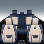 LINGVIDO Car Seat Covers Full Set (5 Seats) - Premium Perforated Nappa Leather, Waterproof Shield, Omni-Adapt Fit SUVs Sedans, Ultimate Family & Pet Protection