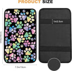Universal Car Center Console Cushion Pad,Dog Paw Print 2 Car Armrest Pad Car Armrest Seat Box Cover Protector for Most Vehicle, SUV, Truck, Car