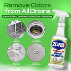 ZORBX Premium Unscented Odor Remover Foam 32 oz – Extra Strength, Fragrance-Free Odor Eliminator Foamer for Pets, Drains, Garbage Disposal, Carpets, Bathroom & Kitchen