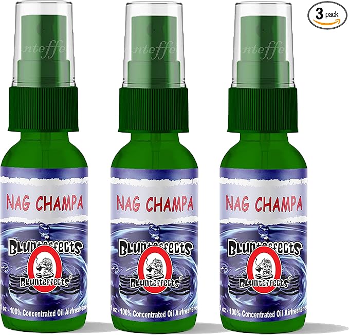 Blunteffects Blunt Effects 100% concentrated Air Freshener Car/Home Oder Neutralizing Spray (3 Pack) [Choose The Scent] (Nag Champa)