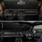 Windshield Sun Shade Compatible with Jeep Wrangler JK JKU JL JLU 1997-2023 & Jeep Gladiator JT 2020-2023 16.5"x52.5" Folding Front Window Sun Shade for Car Accessories (American Flag)