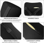 Car Headrest Pillow, Soft Memory Foam Car Neck Pillow with Adjustable Strap, Removable Breathable Cover for Long Drives & Office (Beige, Pack of 2)