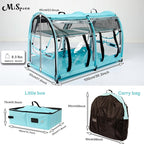 Mispace Portable 2 Pet Carriers for Cats Collapsible Cat Condo for Car Travel Pet Kennel Show Cages with Portable Carry Bag Hammocks Mats and Litter Box